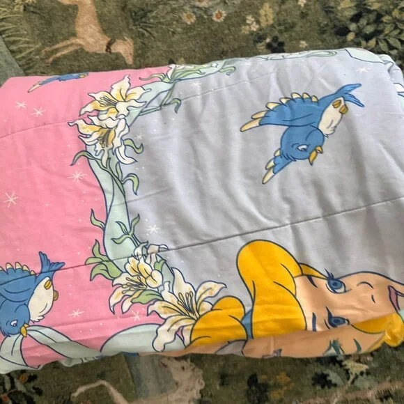 HTF Vintage Disney Pink Cinderella Reversible Twin Comforter - Picture 3 of 9